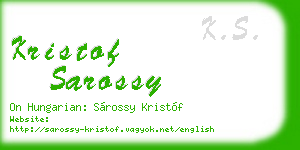 kristof sarossy business card