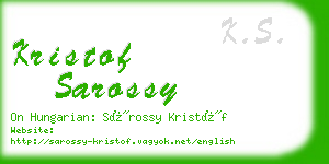 kristof sarossy business card
